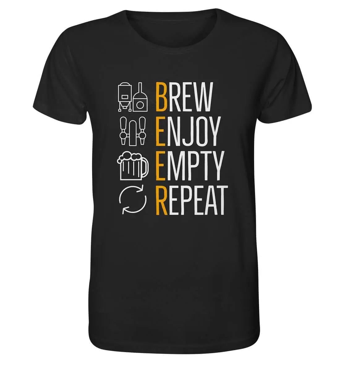 Hoppymerch Brew Enjoy Empty Repeat – Bio-T-Shirt für Frauen.