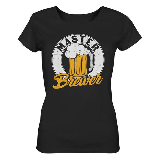 Ein Hoppymerch Master Brewer – Damen-Bio-T-Shirt mit der Aufschrift „Meisterbrauer“.