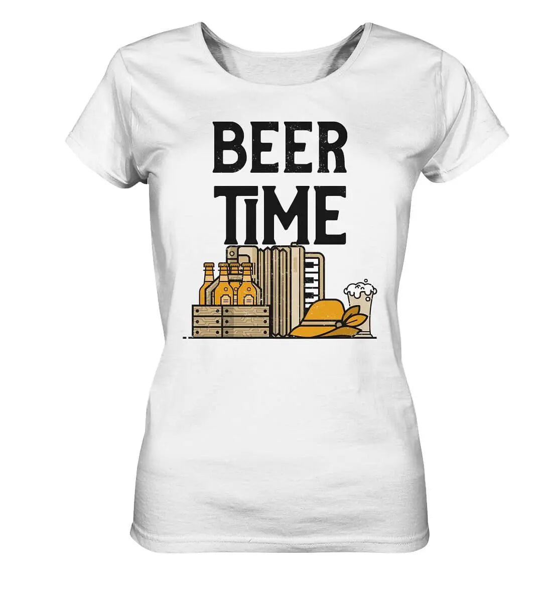 Hoppymerch Beer Time Oktoberfest Damen T-Shirt.