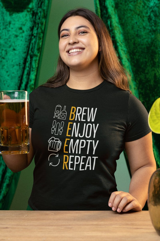 Brew Enjoy Empty Repeat – Bio-T-Shirt für Damen.